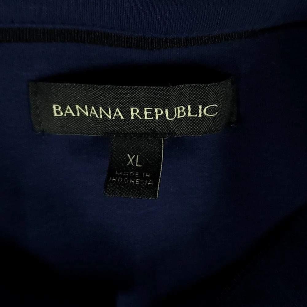 Banana Republic Polo Shirt Mens XL Blue Short Sleeve Cotton Embroidered Logo